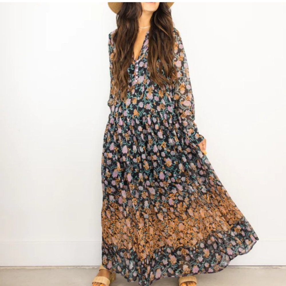 Free People 2 Piece See It Thru Dress w/ Under Tank Top